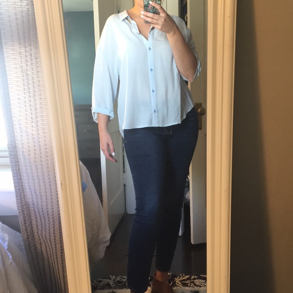 Anthropologie Blue silk blouse- perfect for summer! - Picture 2 of 3